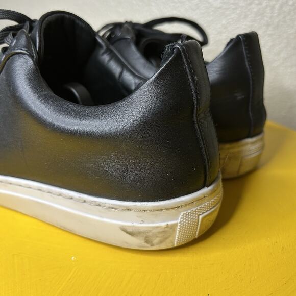 Thursday Premier Everyday Shoes Men's 12 Black White Leather Low Top Sneakers - Picture 3 of 14